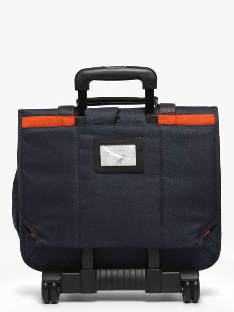 Boekentas Op Wieltjes 3 Compartimenten Cameleon Blauw vintage urban CR41 ander zicht 6