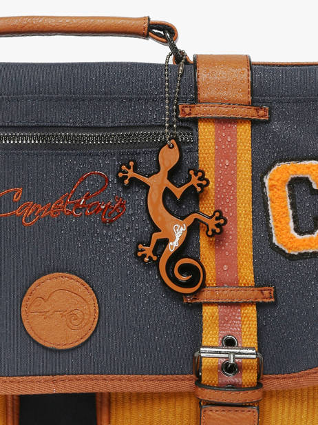 Boekentas Kinderen 2 Compartimenten Cameleon Blauw vintage urban CA38 ander zicht 6