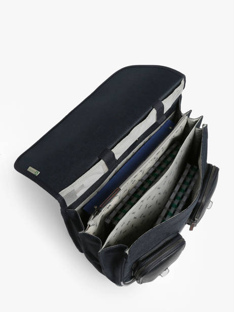 Boekentas Op Wieltjes 3 Compartimenten Cameleon Blauw vintage urban CR41 ander zicht 3