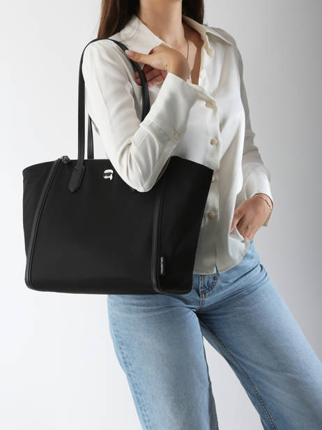 Schoudertas K Ikon Nylon Karl lagerfeld Zwart k ikon A3W30117 ander zicht 1