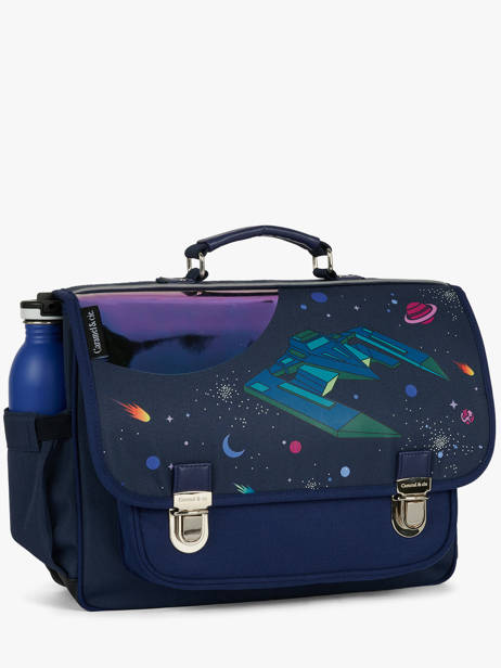 Boekentas 2 Compartimenten Caramel et cie Blauw fier GA ander zicht 2