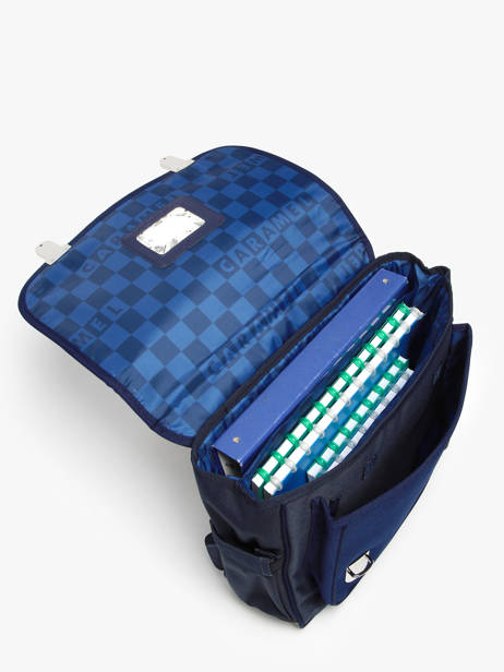 Boekentas 2 Compartimenten Caramel et cie Blauw fier GA ander zicht 3