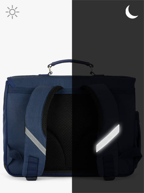 Boekentas 2 Compartimenten Caramel et cie Blauw fier GA ander zicht 5