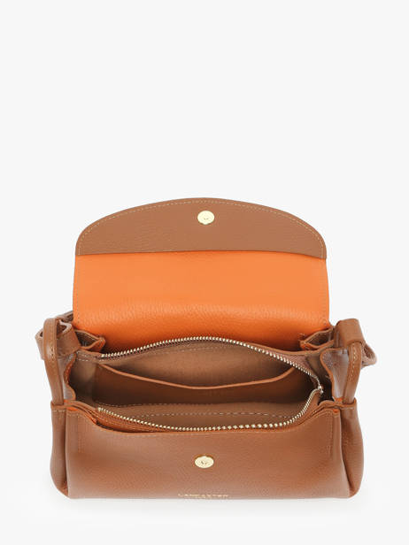 Cross Body Tas Accordeon Double Leder Lancaster Bruin accordeon double 88 ander zicht 3