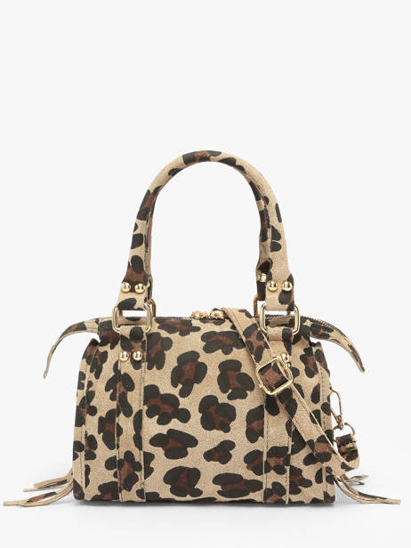 Cross Body Tas Velvet Leopardo Leder Milano Beige velvet leopardo VL24093 ander zicht 4