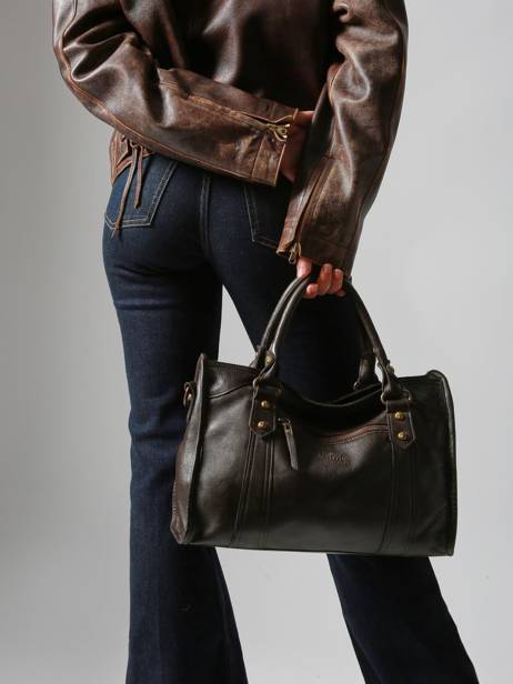 Handtas Cow Leder Basilic pepper Bruin cow BCOW22 ander zicht 1