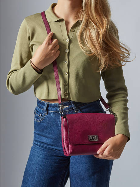 Cross Body Tas Caviar Leder Milano Violet caviar CA24061 ander zicht 1
