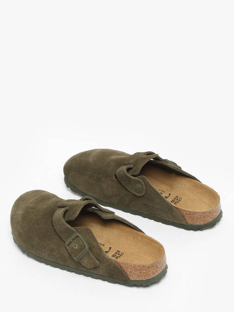 Slippers Boston Uit Leder Birkenstock Groen women 1024714 ander zicht 2