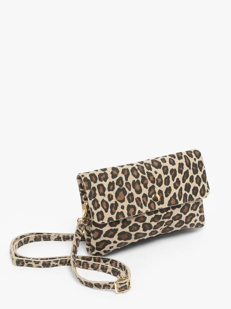 Cross Body Tas Velvet Leopardo Leder Milano Beige velvet leopardo VL23067 ander zicht 2
