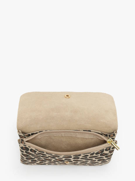 Cross Body Tas Velvet Leopardo Leder Milano Beige velvet leopardo VL23067 ander zicht 3