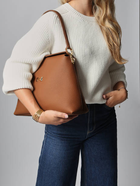 Schoudertas Camelia Leder Nathan baume Bruin eden 5 ander zicht 1