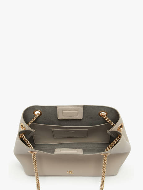 Schoudertas Minimal Mono Gerecycleerd Polyester Calvin klein jeans Beige minimal mono 4F3205G ander zicht 3