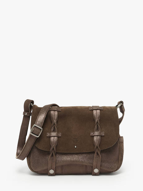 Cross Body Tas Vintage Leder Mila louise Bruin vintage 3677XV