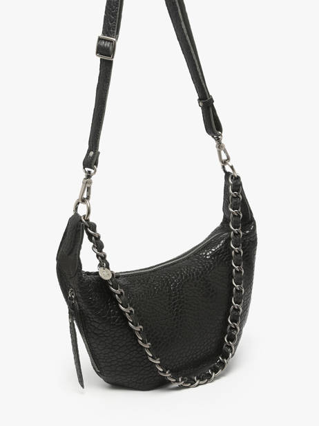 Cross Body Tas Vintage Leder Mila louise Zwart vintage 3485E ander zicht 2