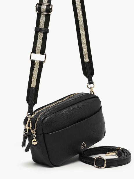 Cross Body Tas Soft Lulu castagnette Zwart soft YAHIA ander zicht 2