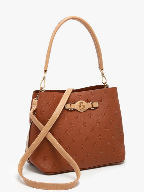 Schoudertas Embossed Lulu castagnette Bruin embossed YOUSRA ander zicht 2