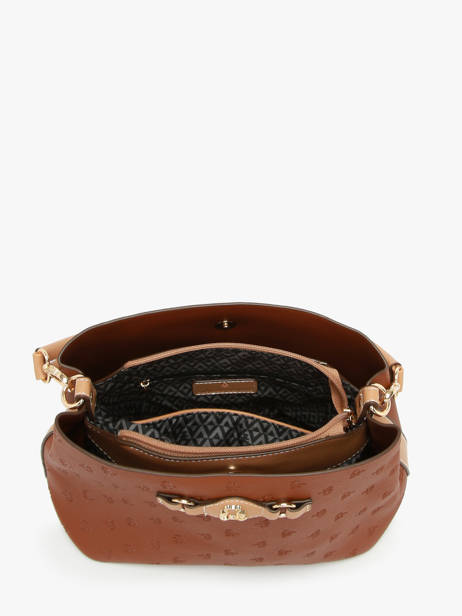Schoudertas Embossed Lulu castagnette Bruin embossed YOUSRA ander zicht 3