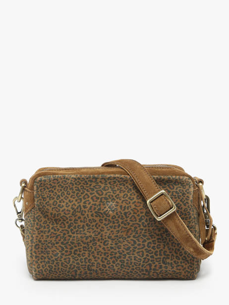 Cross Body Tas Vintage Leder Mila louise Bruin vintage 23673PA ander zicht 4