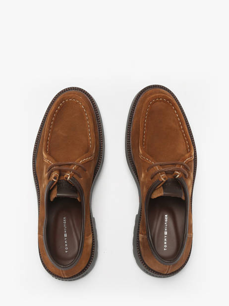 Derby Veterschoenen Uit Leder Tommy hilfiger Bruin men 5589GVQ ander zicht 3