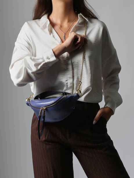 Cross Body Tas Xs Origami Leder Lancel Blauw origami A12526 ander zicht 1