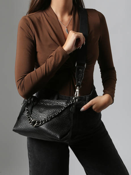 Cross Body Tas Vintage Leder Mila louise Zwart vintage 3864E ander zicht 1