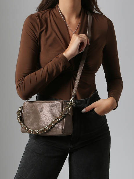 Cross Body Tas Vintage Leder Mila louise Bruin vintage 23673X ander zicht 1