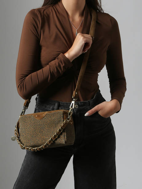 Cross Body Tas Vintage Leder Mila louise Bruin vintage 23673PA ander zicht 1