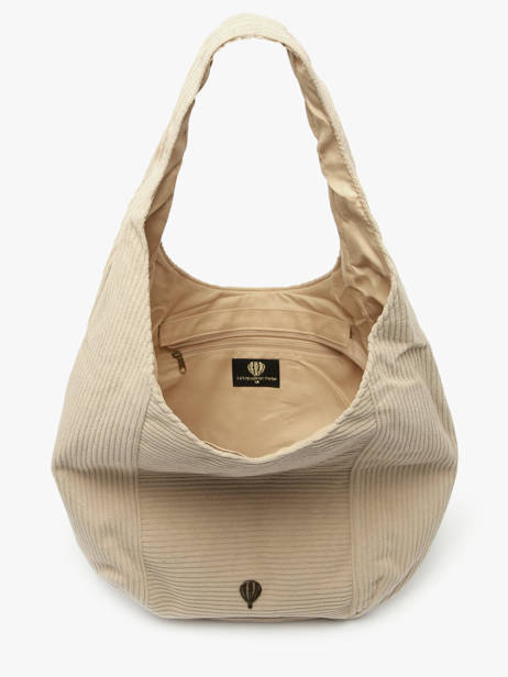 Schoudertas Velours Le voyage en panier Beige velours AHP243 ander zicht 3