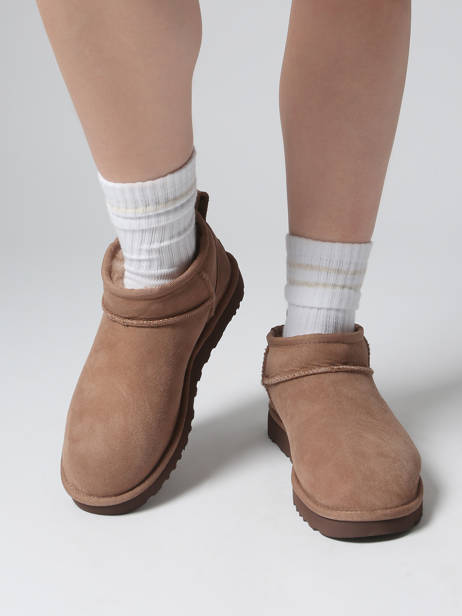 Boots Classic Ultra Mini Uit Leder Ugg Bruin women - 01116109 ander zicht 1