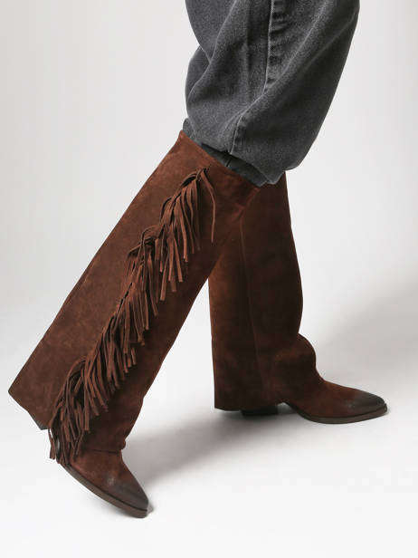 Laarzen Met Hak Uit Leder The icona Bruin women TX565 ander zicht 1