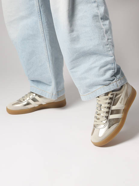 Sneakers Uit Leder Gola Goud women CLB783 ander zicht 1