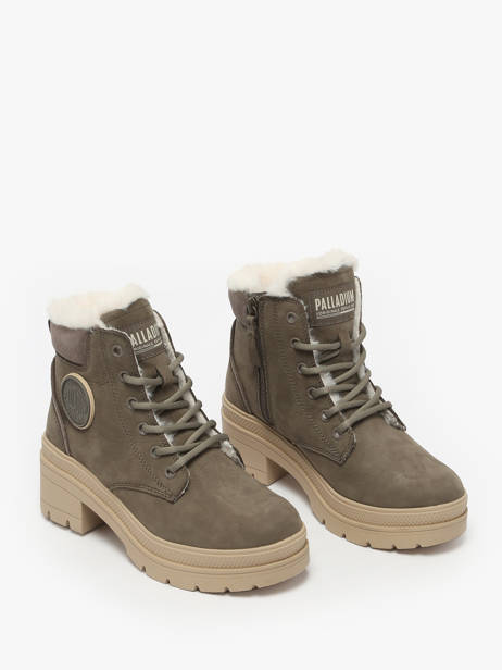 Enkellaarsjes Met Hak Uit Leder Palladium Groen women 99527281 ander zicht 1