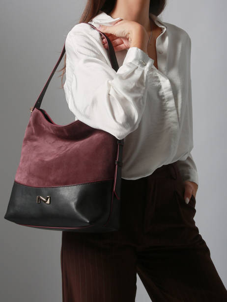 Schoudertas Serena Suède Leder Nathan baume Violet vogue 6 ander zicht 1