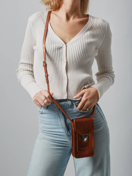 Telefoontas Ginger Leder Paul marius Bruin ginger TELEPGIN ander zicht 1