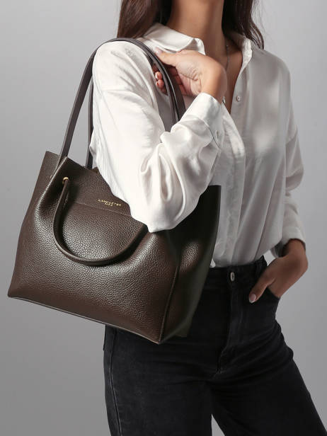 Schoudertas Foulonne Double Leder Lancaster Bruin foulonne double 20 ander zicht 1