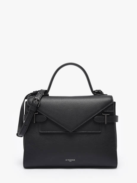 Cross Body Tas M Emilie Grain Leder Le tanneur Zwart emily TEMI1014