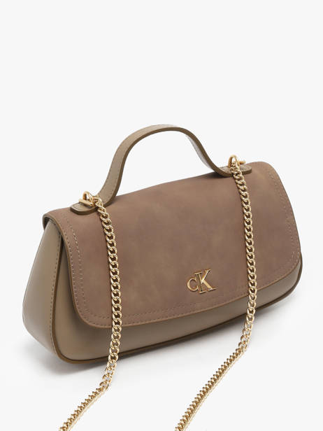 Cross Body Tas Sueded Hardware Calvin klein jeans Beige sueded hardware 4F3408G ander zicht 1