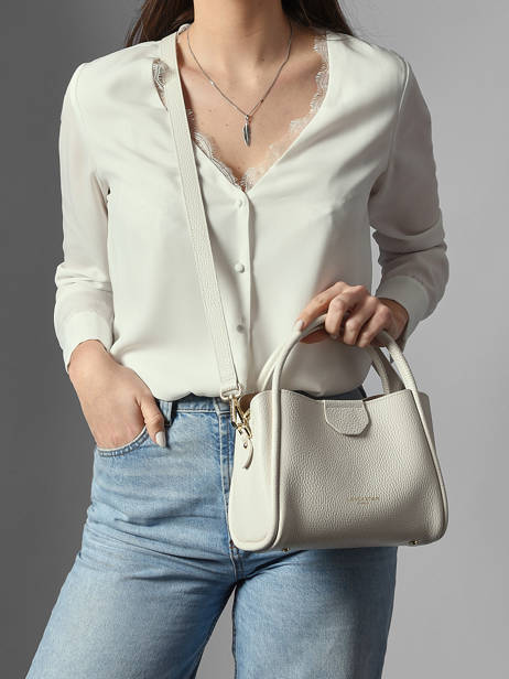 Handtassen Ida Double Leder Lancaster Wit ida double 83 ander zicht 1