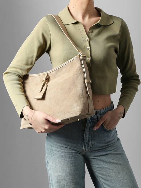 Schoudertas Velvet Caviar Leder Milano Beige velvet caviar VC250610 ander zicht 1