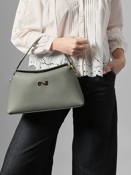 Schoudertas Freesia Leder Nathan baume Groen eden 4 ander zicht 1