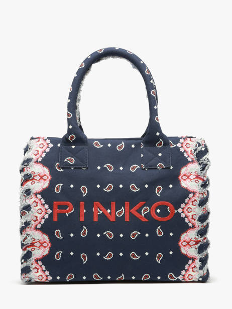 Handtas Logo Shopper Katoen Pinko Blauw logo shopper 6673A3B7