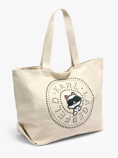 Schoudertas K Ikon Katoen Karl lagerfeld Wit k ikon B2W50075 ander zicht 2