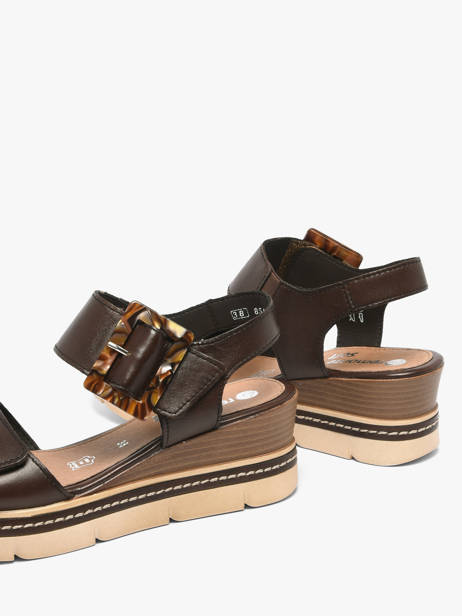Sandalen Met Sleehak Uit Leder Remonte Bruin women 25 ander zicht 2