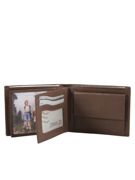 Portefeuille Leder Crinkles Bruin caviar 14086 ander zicht 4