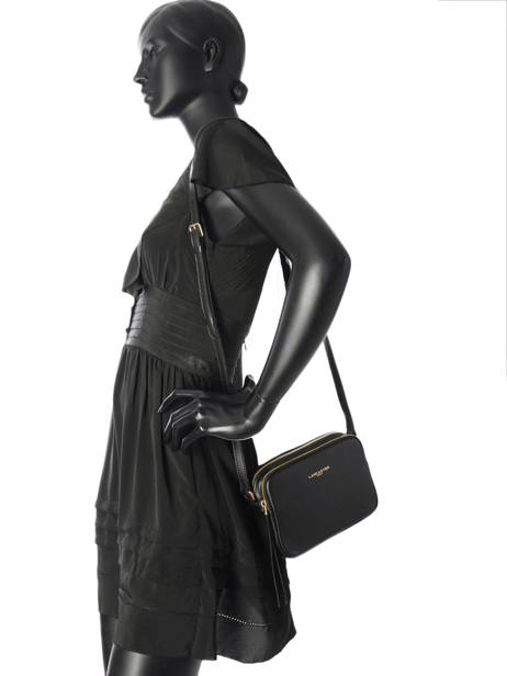 Cross Body Tas Dune Leder Lancaster Zwart dune 529-20 ander zicht 2