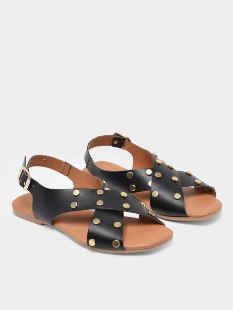 Sandalen Kenna Uit Leder Pieces Zwart accessoires 77111 ander zicht 2