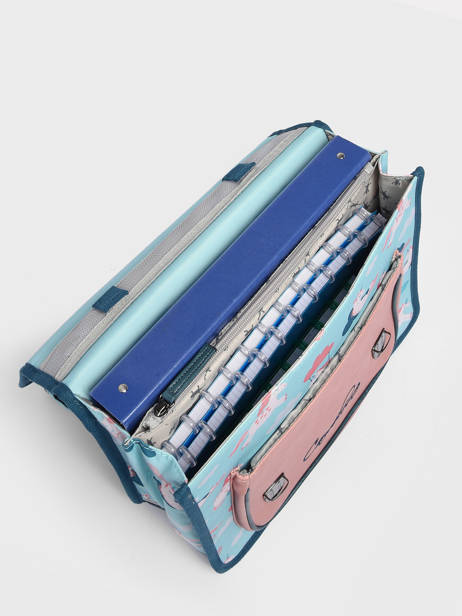 Boekentas Rétro 2 Compartimenten Cameleon Blauw retro CA35 ander zicht 5
