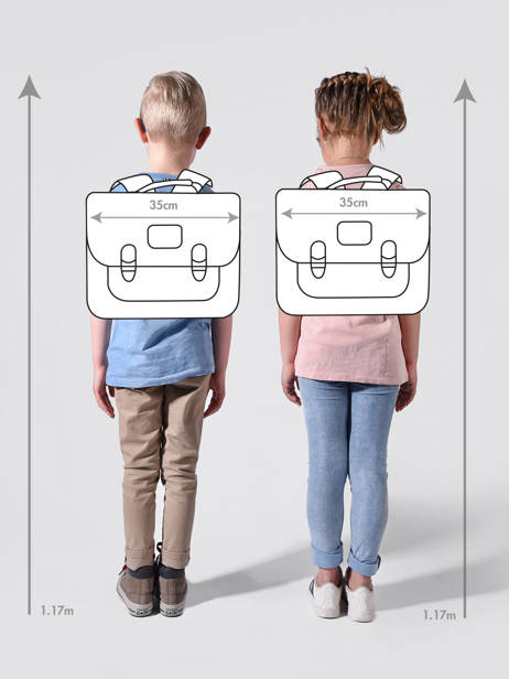 Boekentas 2 Compartimenten Cameleon Blauw vintage color - VIC-CA35 ander zicht 1