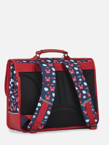 Boekentas 2 Compartimenten Cameleon Blauw retro PBRECA35 ander zicht 5