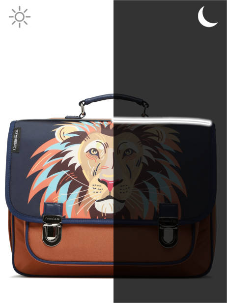 Boekentas 2 Compartimenten Caramel et cie Bruin fier GA ander zicht 5